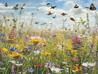 Prairie fleurie abeilles papillons biodiversite